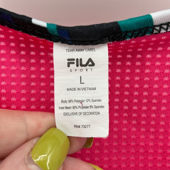 Fila Sport Racerback Tank Top Mesh Colorful L Activewear Sporty Athletic Retro - Picture 5 of 9